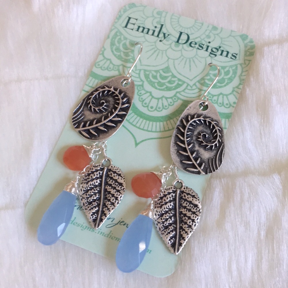 Fern charm earrings